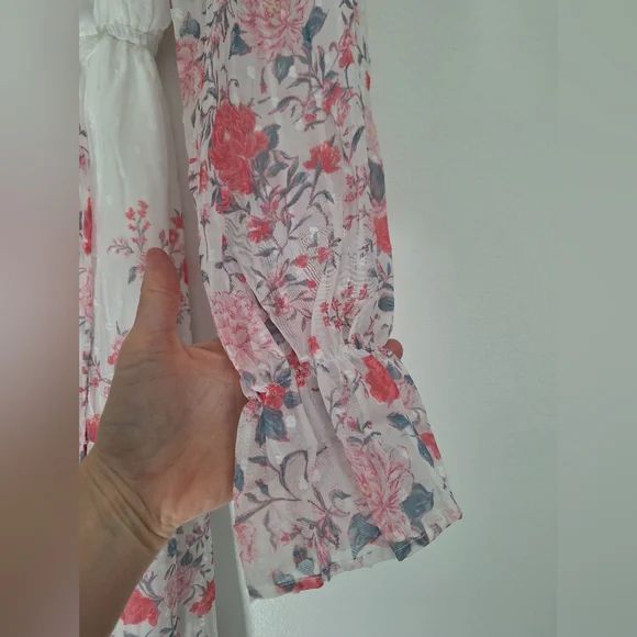 Floral Print Long Sleeve Dress Spring Easter Dress Size M - Picture 9 of 13